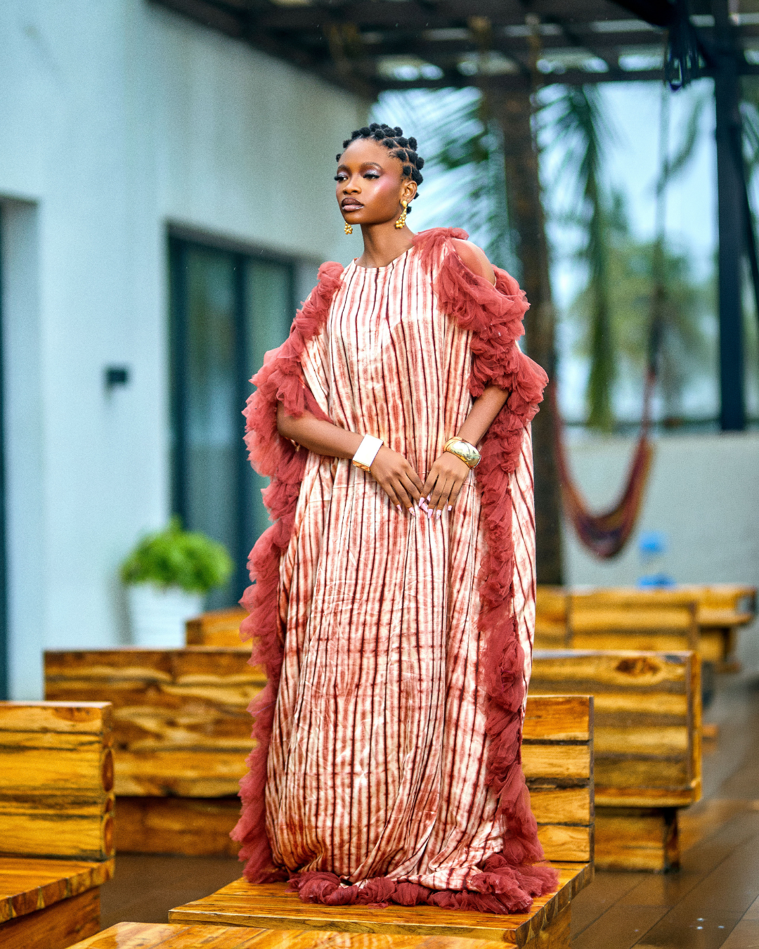 Askia cold shoulder kaftan
