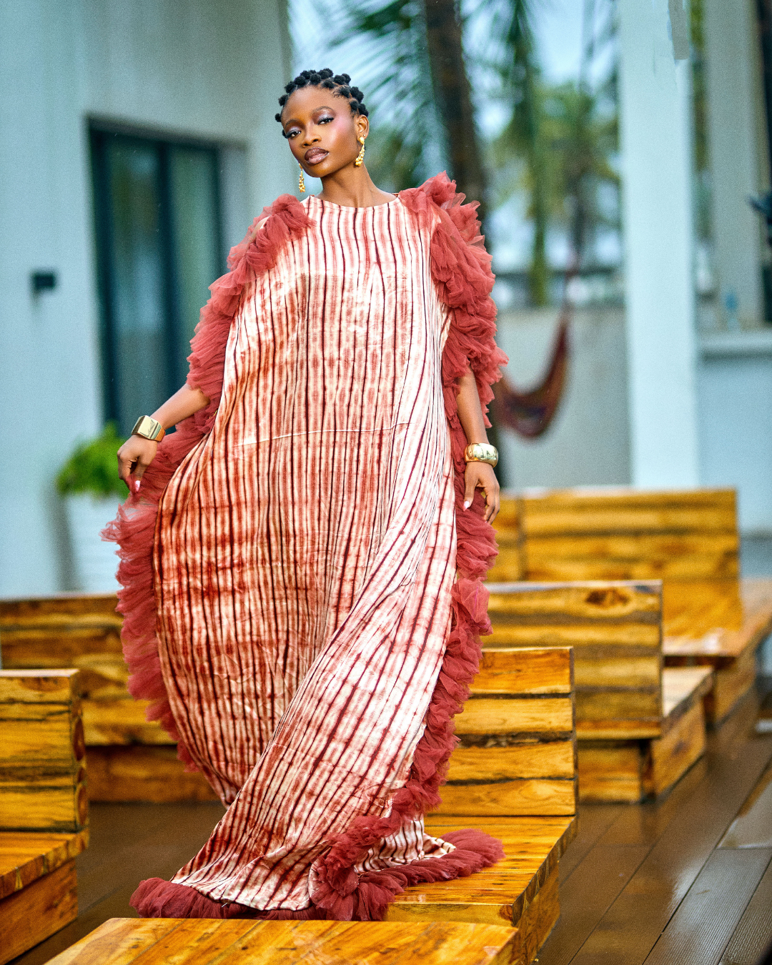 Askia cold shoulder kaftan